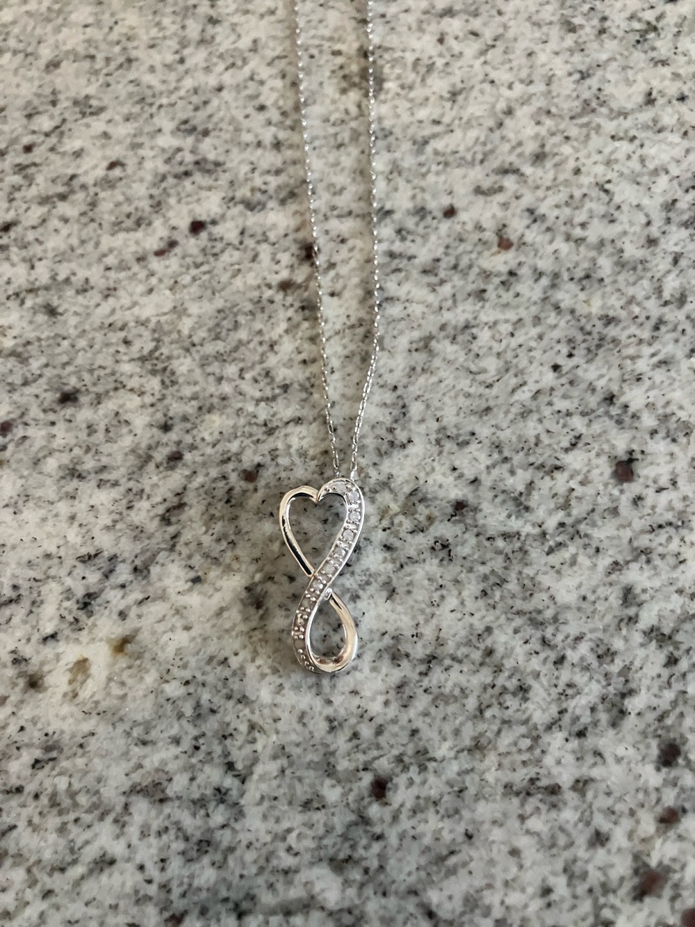 Sterling Silver Heart Infinity Pendant Necklace - Silver